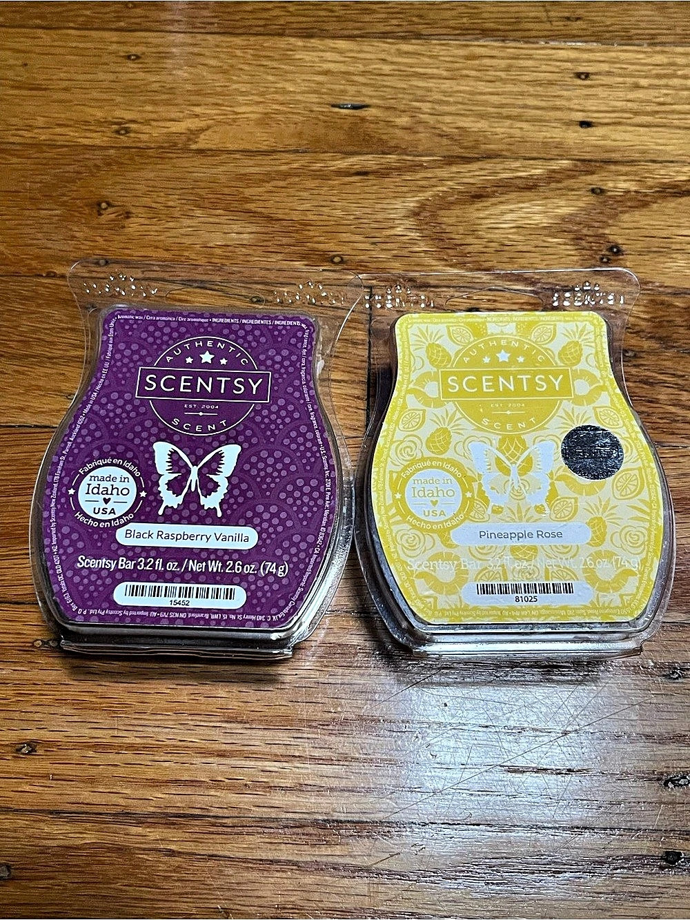 Scentsy Black Raspberry Vanilla and Pineapple Rose Wax Bars